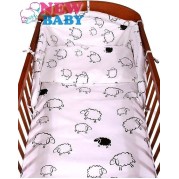 3-dielne posteľné obliečky New Baby Malé ovečky, biele